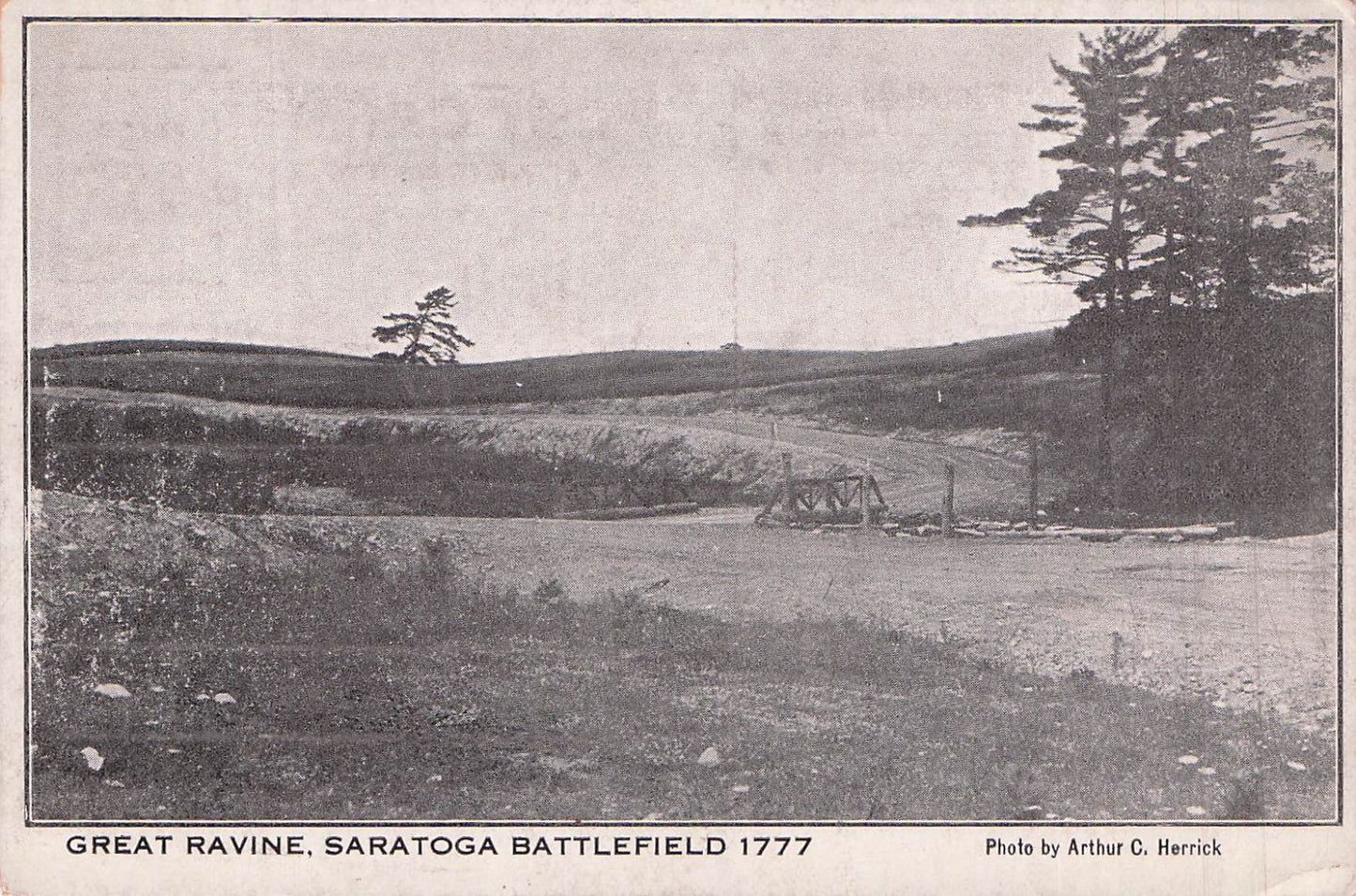 1777 Vintage Post Card - Saratoga Battlefield -Great Ravine